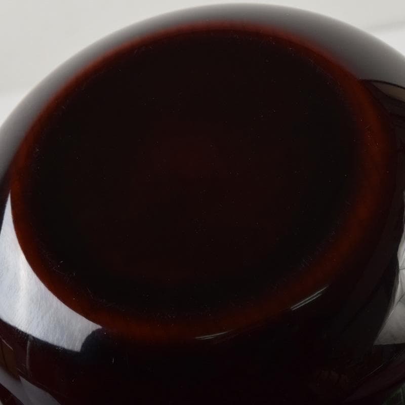 茶道具　輪島塗　久世宗春作　溜塗　老松茶入　共箱　V　7487