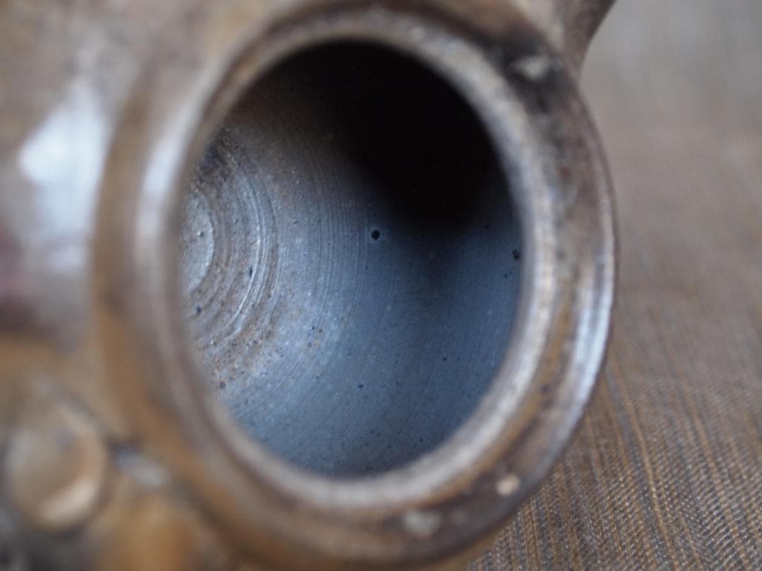 新品★竹内靖之【師：山本陶秀】★備前面取り急須（宝瓶）B