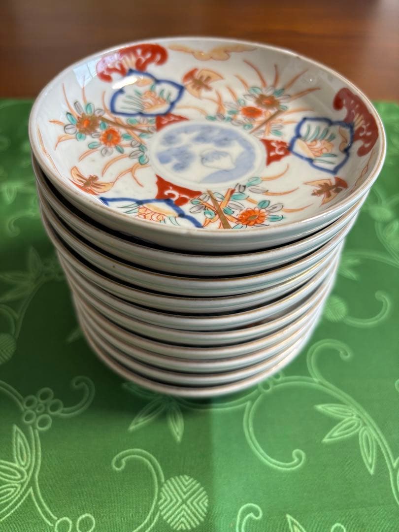 骨董 アンティーク 小皿 天塩皿 赤絵 10枚セット