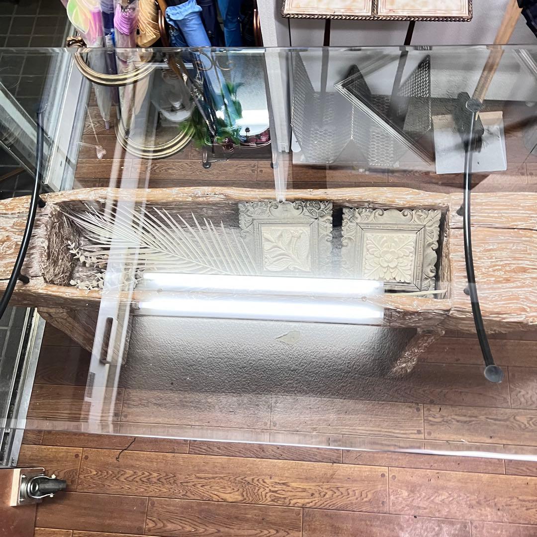 KAJA カジャ 古木ガラス ダイニングテーブル 幅約150cm