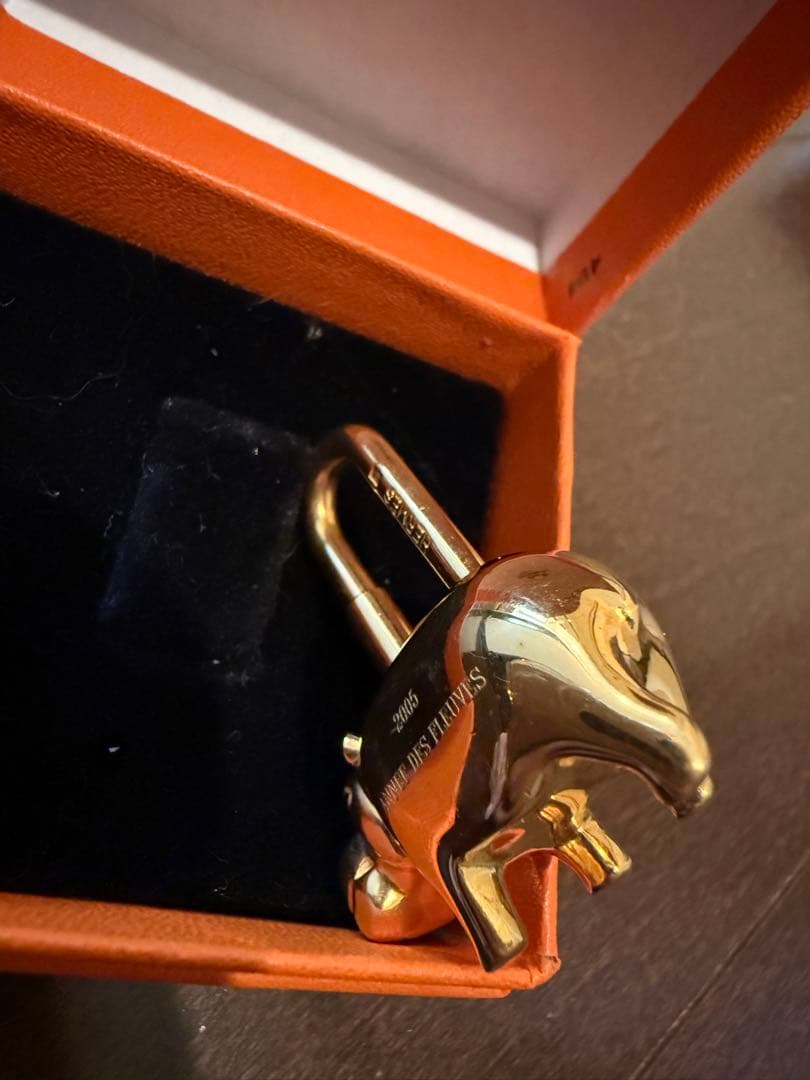 HERMES エルメス ヒポポタマス カバ カデナ チャーム カバ ゴールド 金