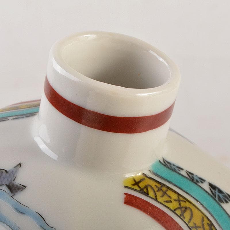 石川県指定無形文化財　九谷焼　武腰潤作　色絵金彩　四季　秋　徳利　N　6839