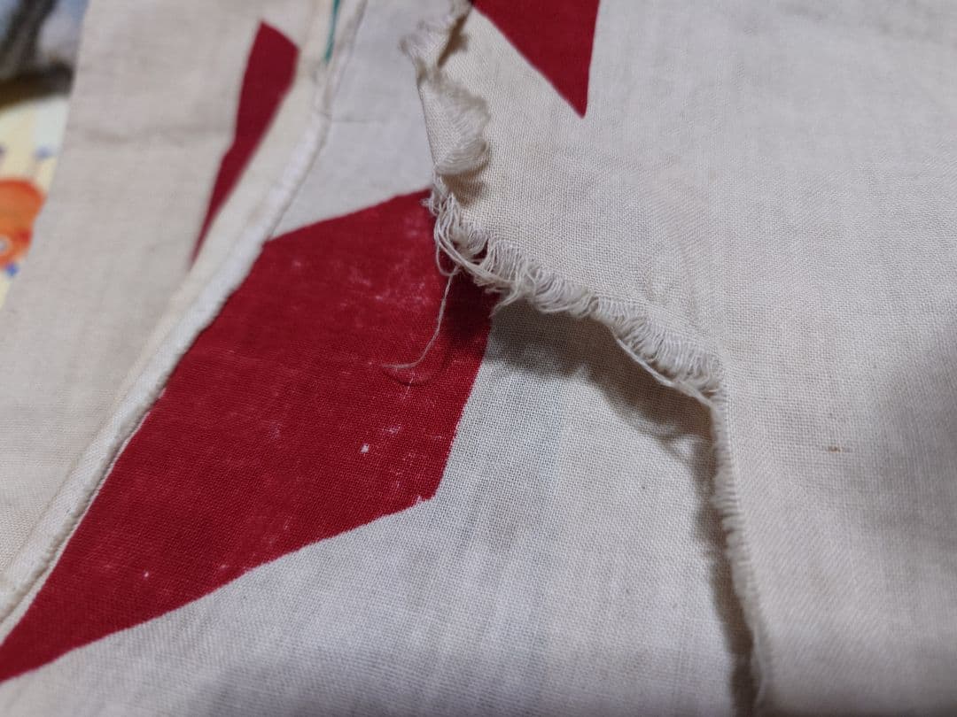 古布 宣伝旗 おかめ、ツボ解説つき 滅多にない！ 爆笑！ リメイク用等