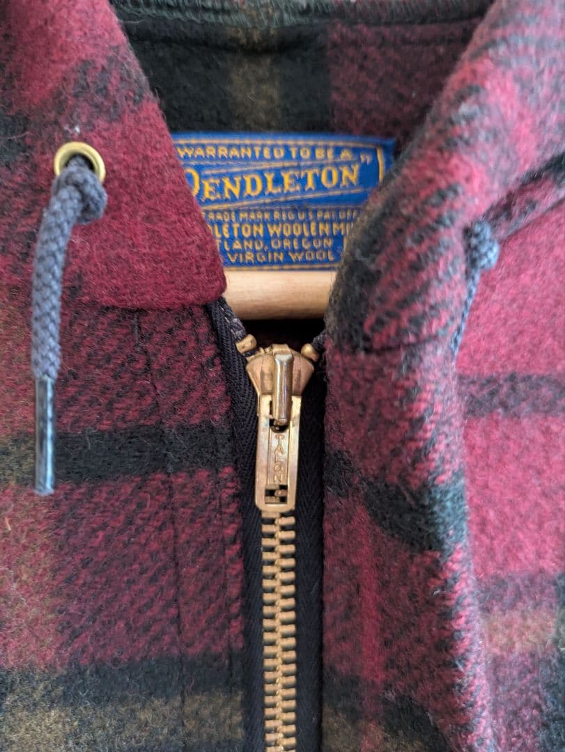 50s Pendleton チェック柄フード付きジャケット M