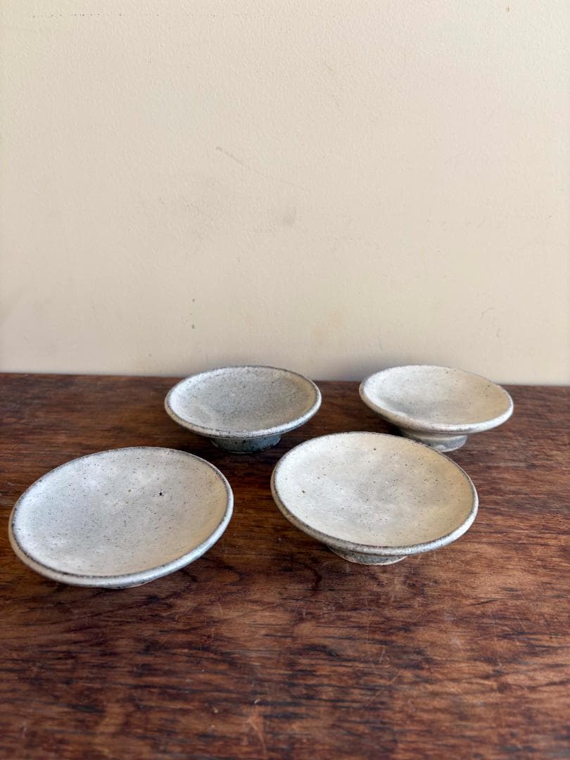 舩木研兒 白秞（粉引）高台小皿 4客セット - メルカリ
