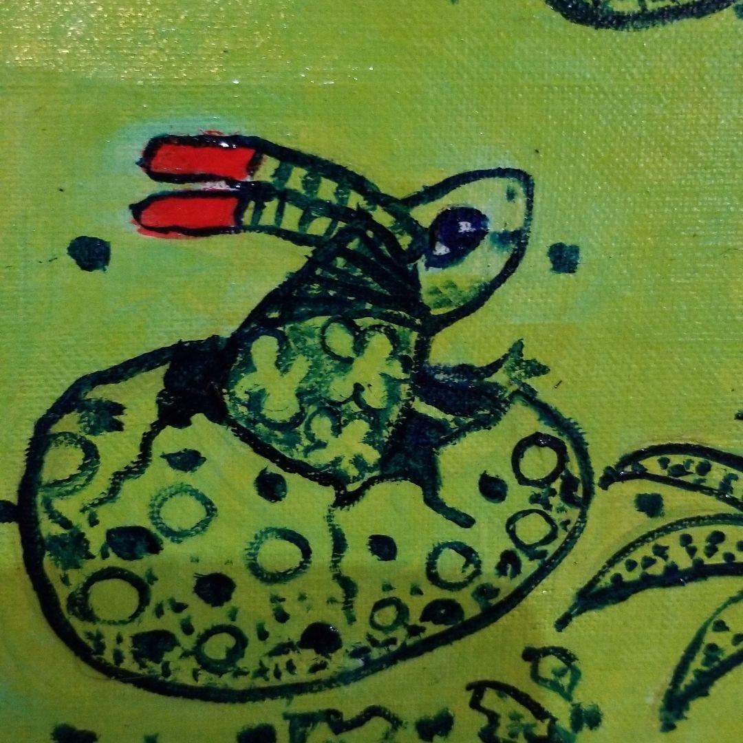 油絵 専用 卵から出てくる赤ちゃんを見るお母さん