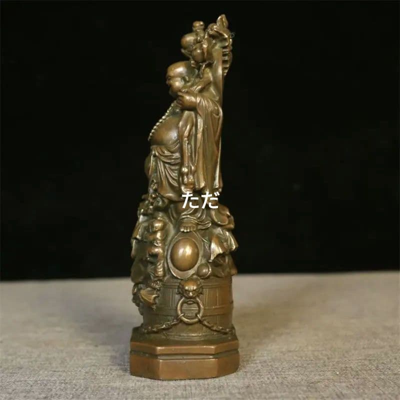 仏教美術品 五子弥勒仏 大腹笑仏 応接間 仏堂 卓上 置物 銅製品