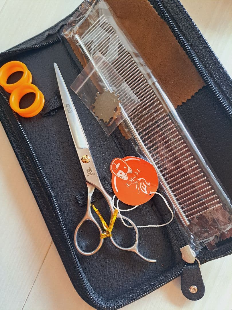 新品☆フェニーチェ ストレートシザー☆ギザ刄☆トリミングばさみ☆7