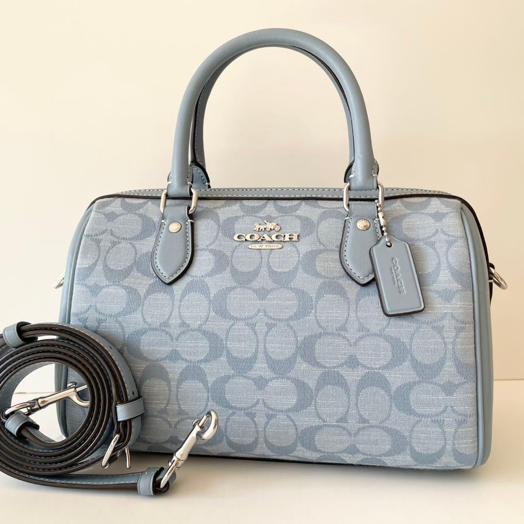【新品】COACH 2way ハンドバッグ ローアン サッチェル シャンブレー