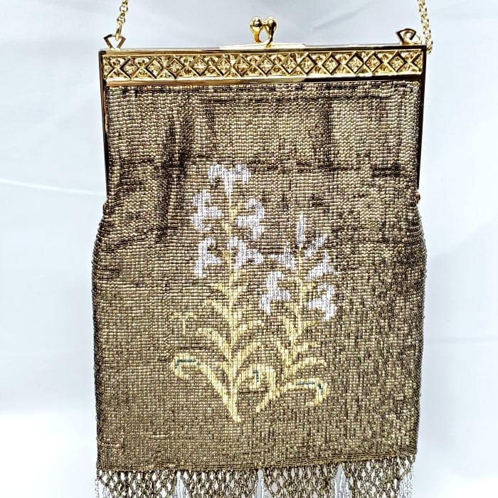 【美品】 TOKO silver アンティーク フリンジ メタルビーズ バッグ