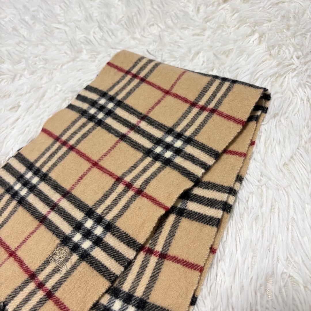 バーバリー ノバチェック カシミヤ ウール マフラー ベージュ - メルカリ