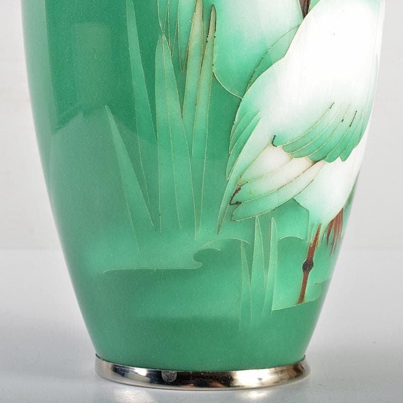 七宝焼 美術七宝焼 鳥文 花瓶 M R7097