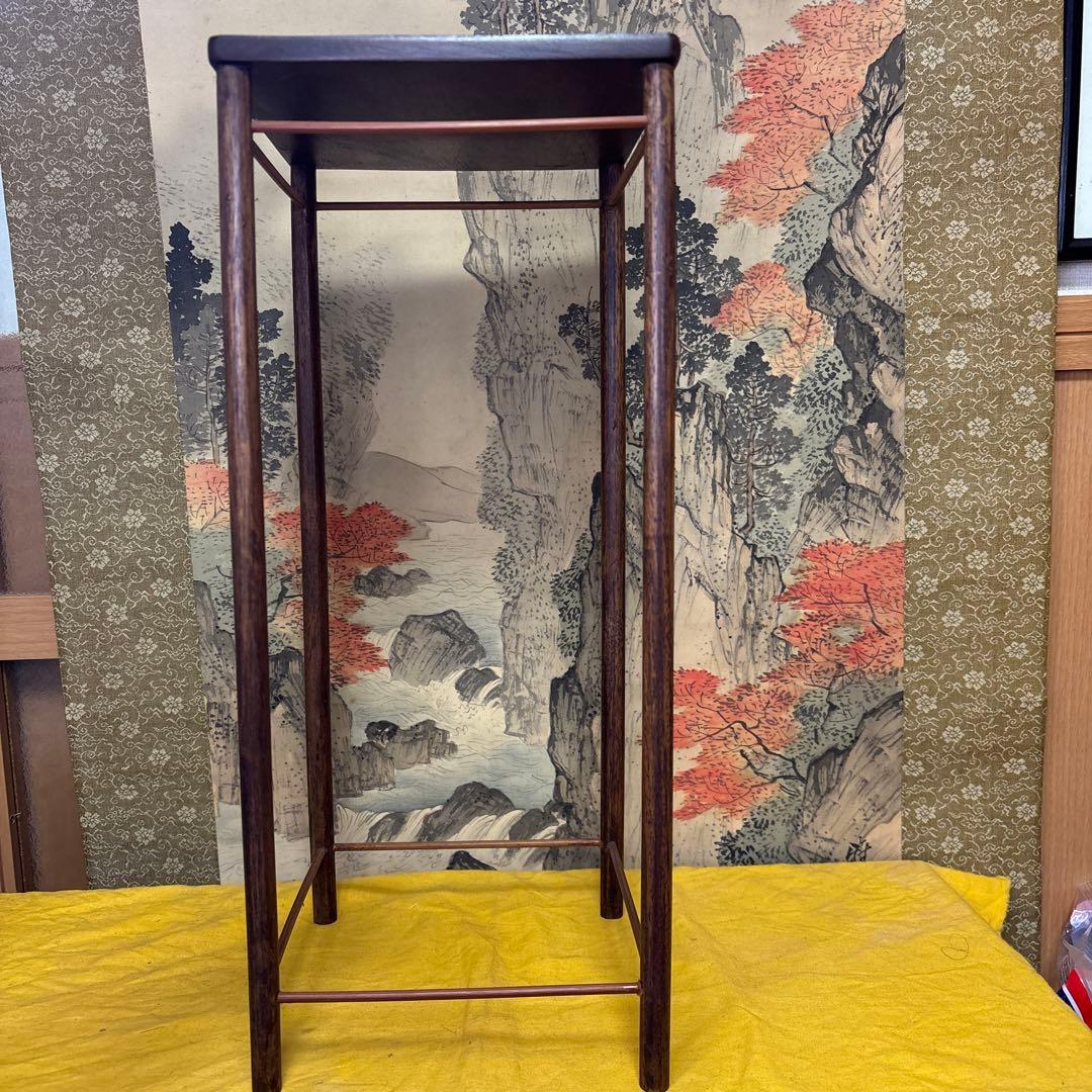 極上手 唐木 花梨木 極細工 花台 香炉台