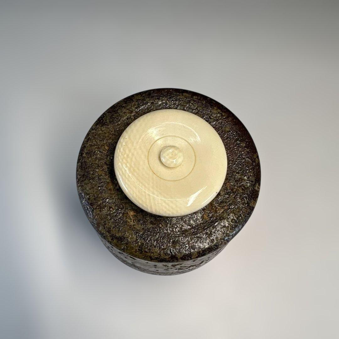 【茶道具】森本丹山造　丹波焼　肩衝茶入（共箱）★送料込★