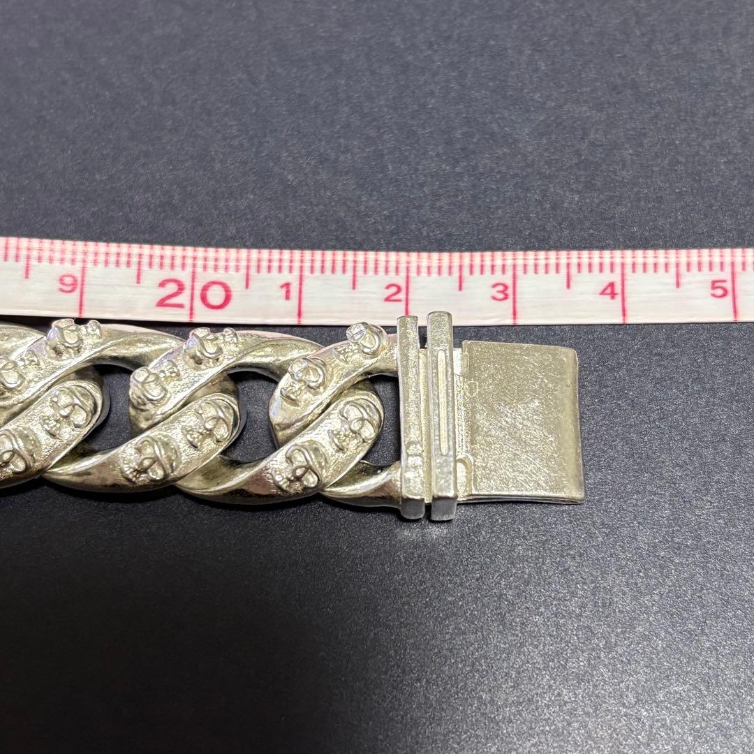 【S925刻印】US輸入　スカルブレスレット　ヴィンテージ　メキシカン　シルバー