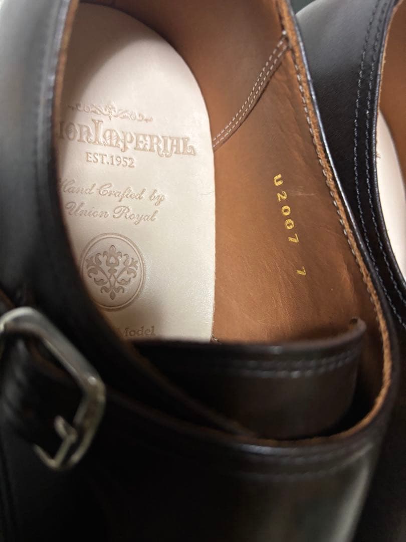 新品　ユニオンインペリアル　U2007 ダブルモンク　ビジネスシューズ　7EEE