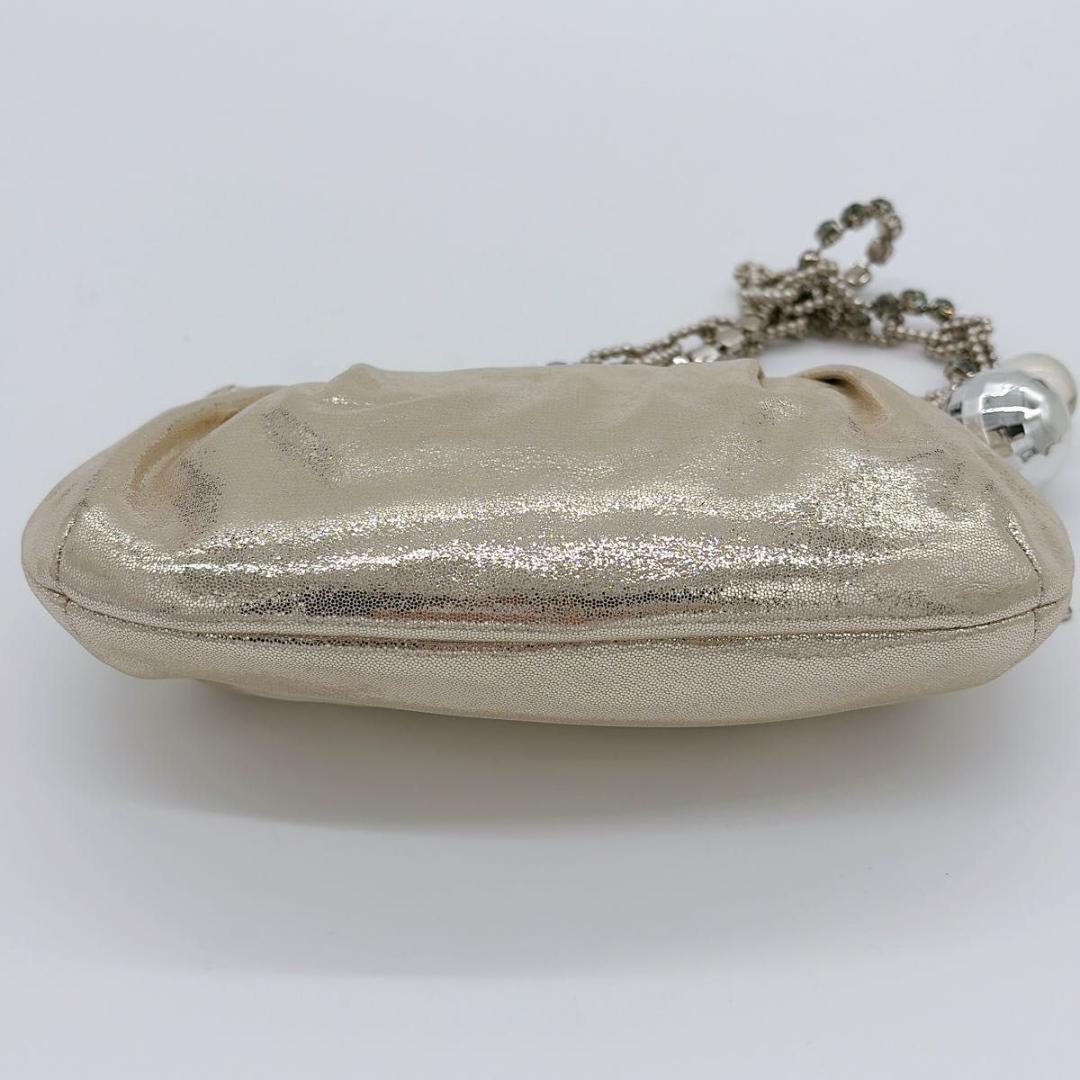 COACH コーチ アクセサリーポーチ ワンショルダー ビジューチェーン ラメ