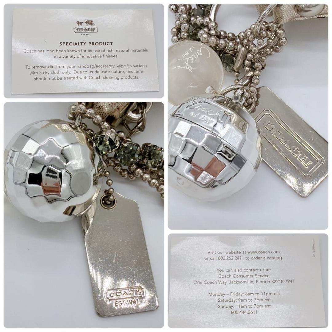 COACH コーチ アクセサリーポーチ ワンショルダー ビジューチェーン ラメ