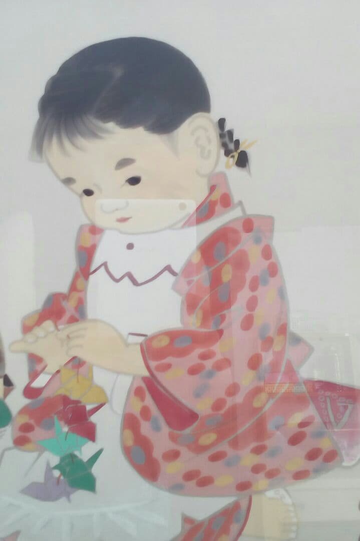 日本画　子供　金丸竹風