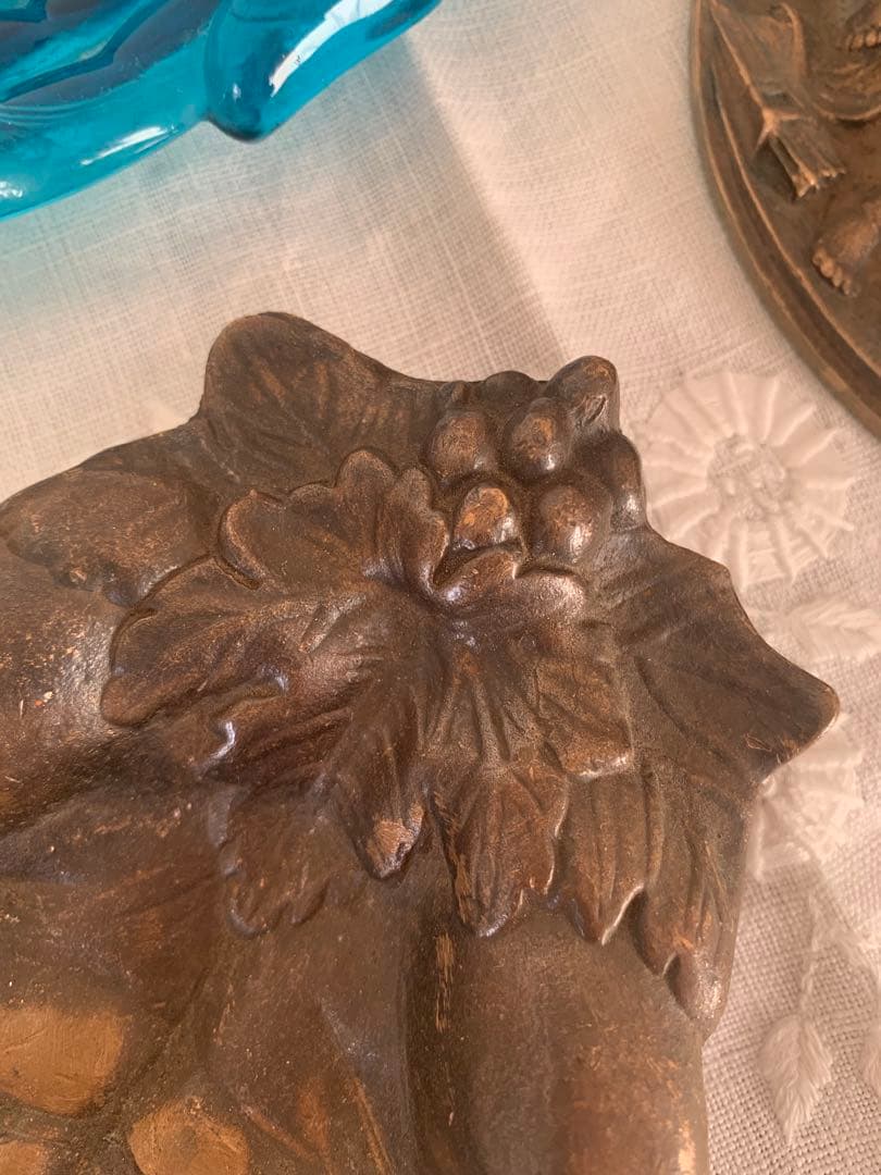 フランスアンティーク ハンドモチーフ トレイ ブロンズ ブロカント