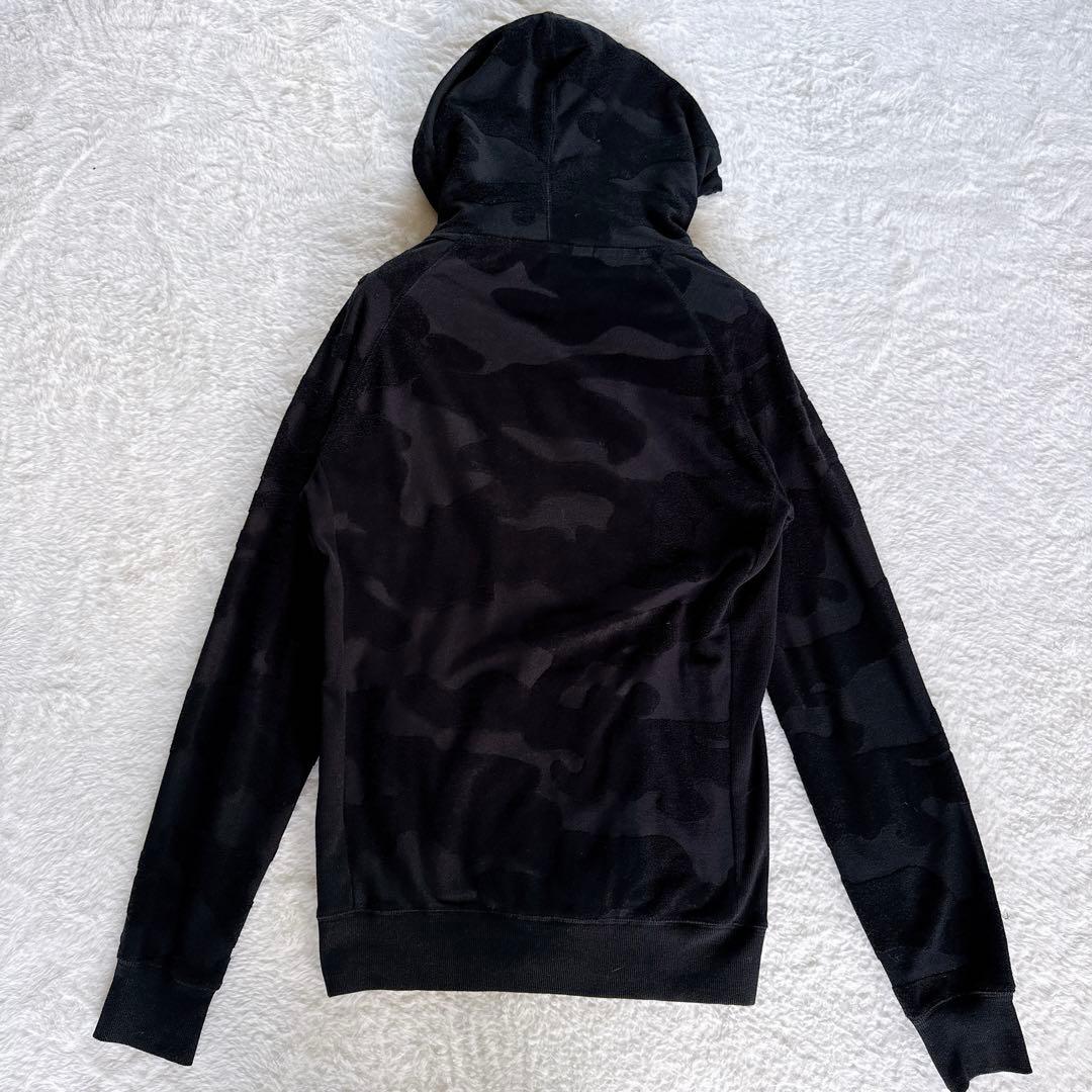 【AKM】セットアップ ジップパーカー パンツ XLサイズ ブラック カモフラ