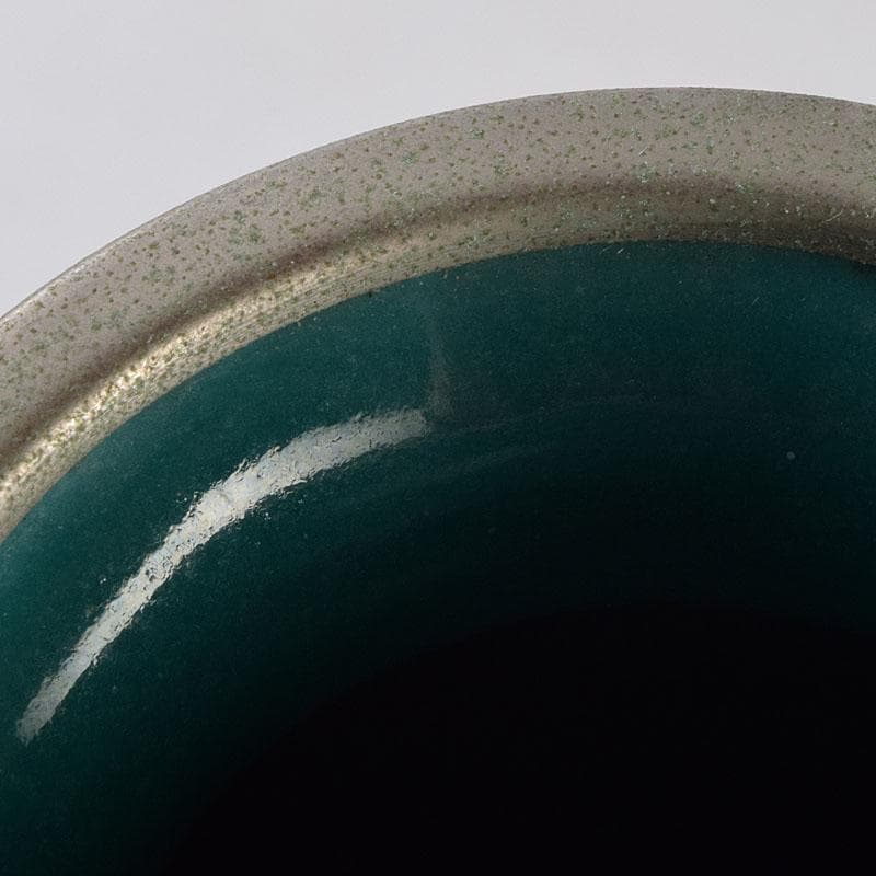 七宝焼 緑釉 花文 花瓶 共箱 V R9334