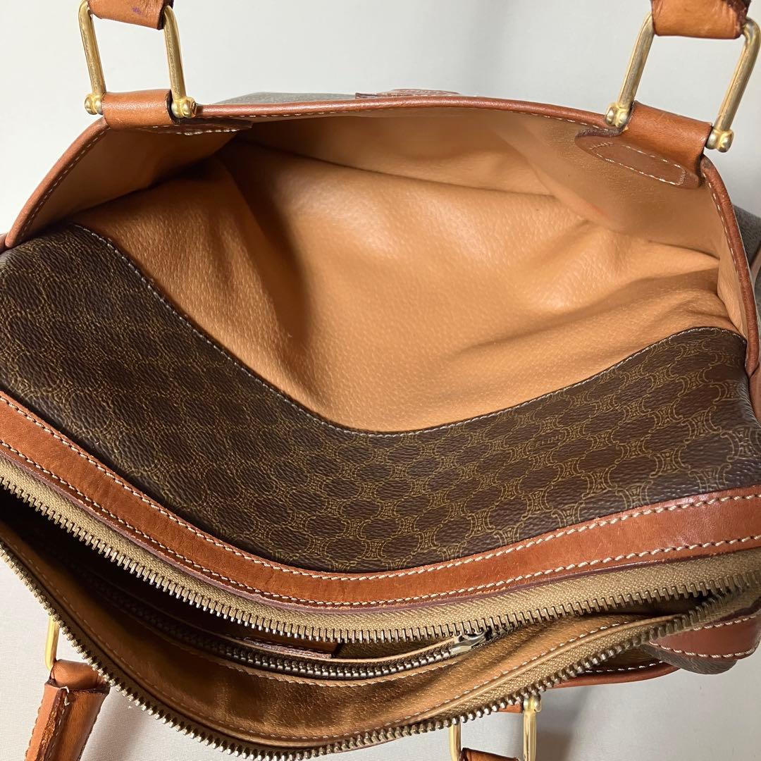 2511-38｜セリーヌ ハンドバッグ ブラウン マカダム柄 トリオンフ