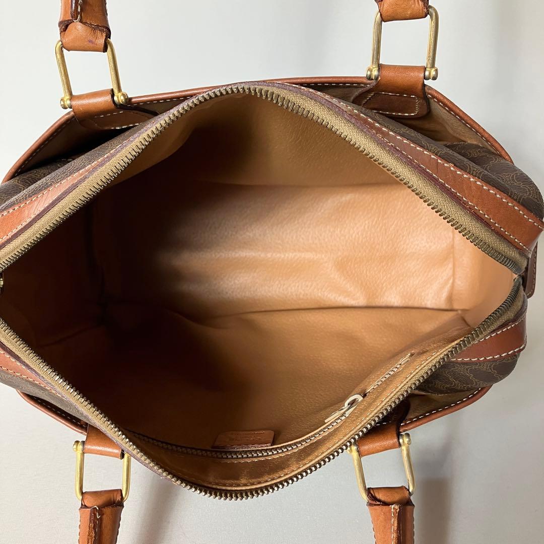 2511-38｜セリーヌ ハンドバッグ ブラウン マカダム柄 トリオンフ