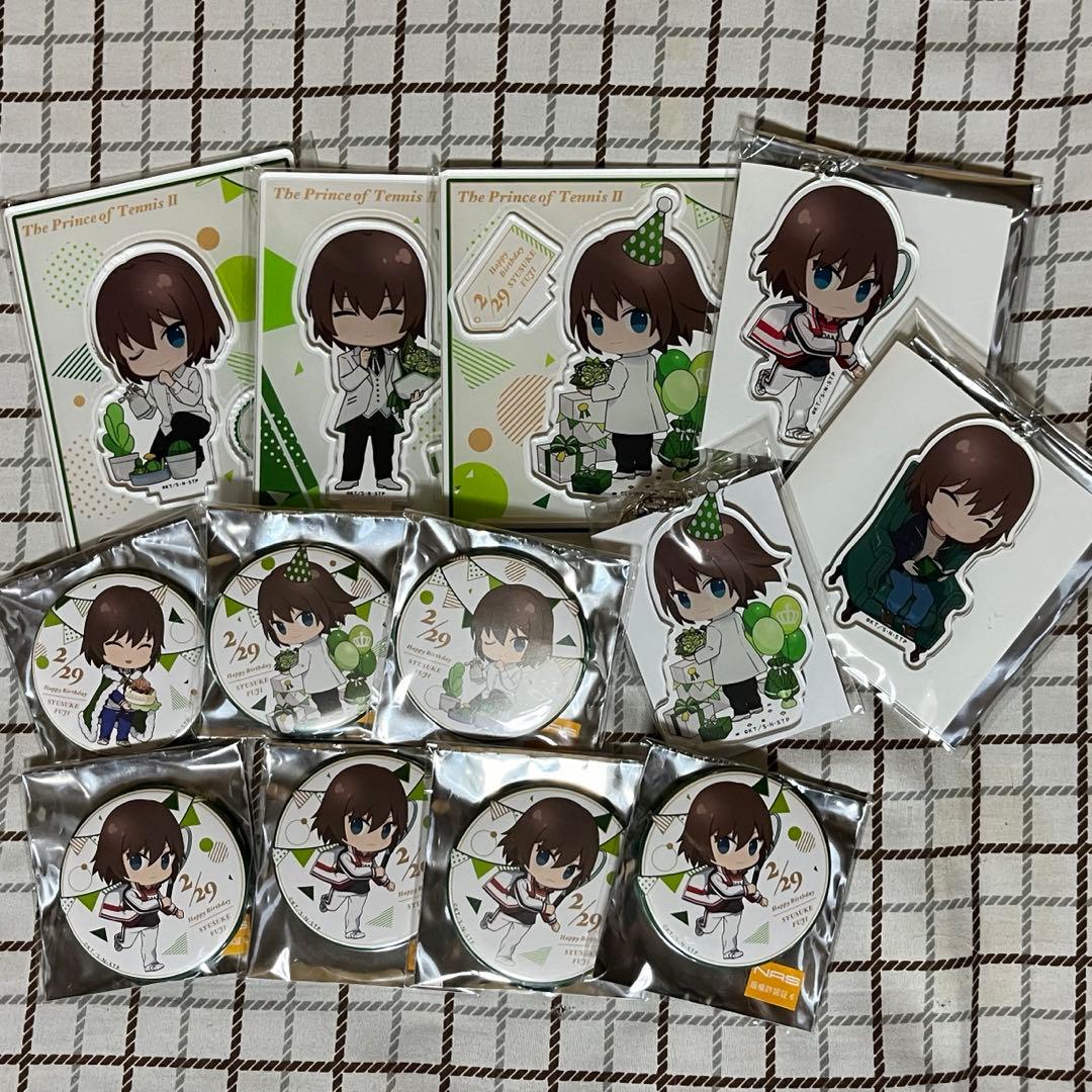 【美品】テニプリ 不二周助 バースデー 缶バッジ アクスタ アクキー 新テニスの王子様』バースデイ缶バッジ 不二周助 BE1: アクセサリー