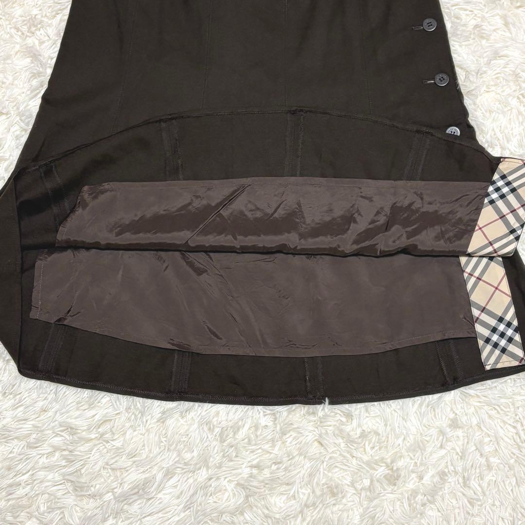 【大きいサイズ】バーバリーロンドン⭐️膝丈スカート⭐️ウール⭐️ノバチェック⭐️46