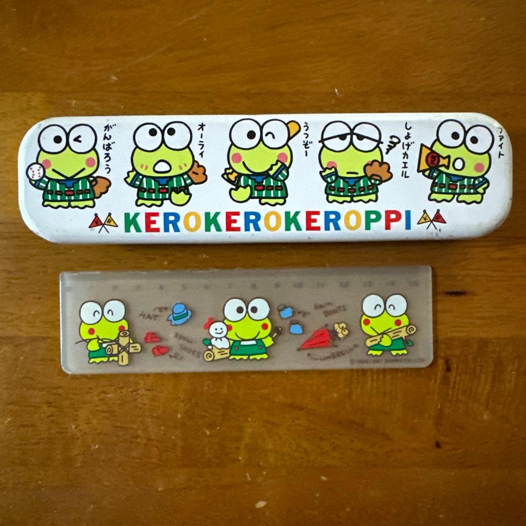 昭和レトロ】けろけろけろっぴ 缶ペンケース ものさし セット - メルカリ