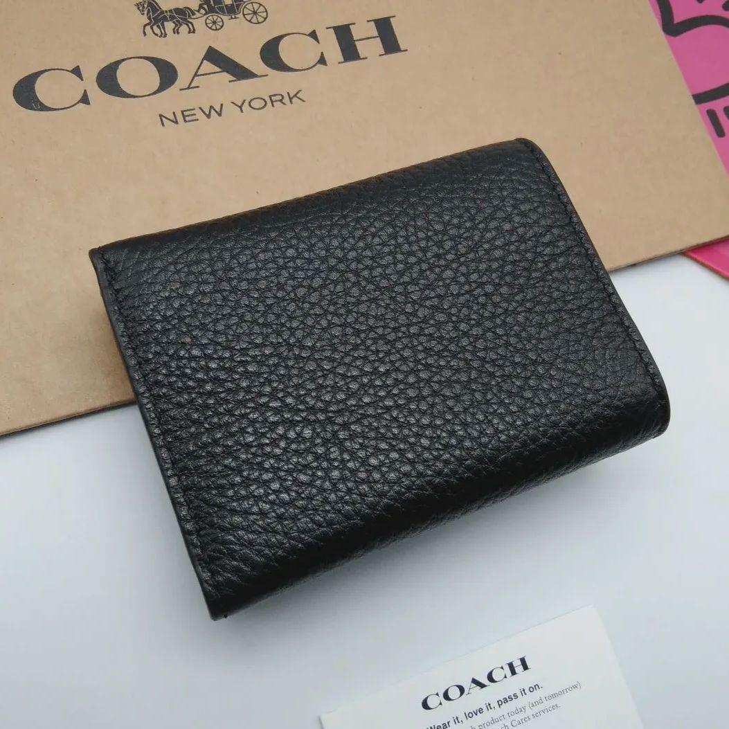 新品　COACH　折り財布　３つ折り財布　ブラック　レディース