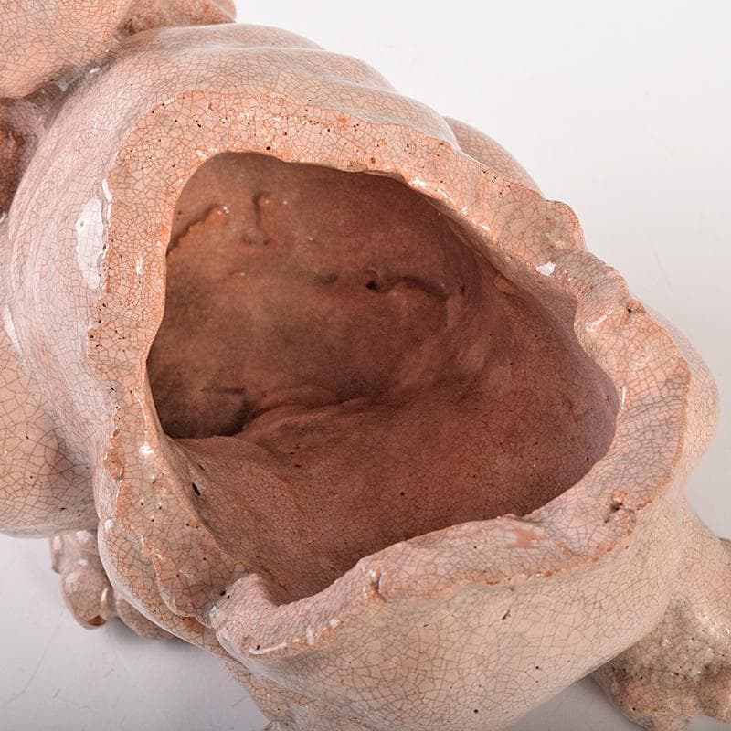 茶道具 楽焼 白楽獅子香炉 V R7840