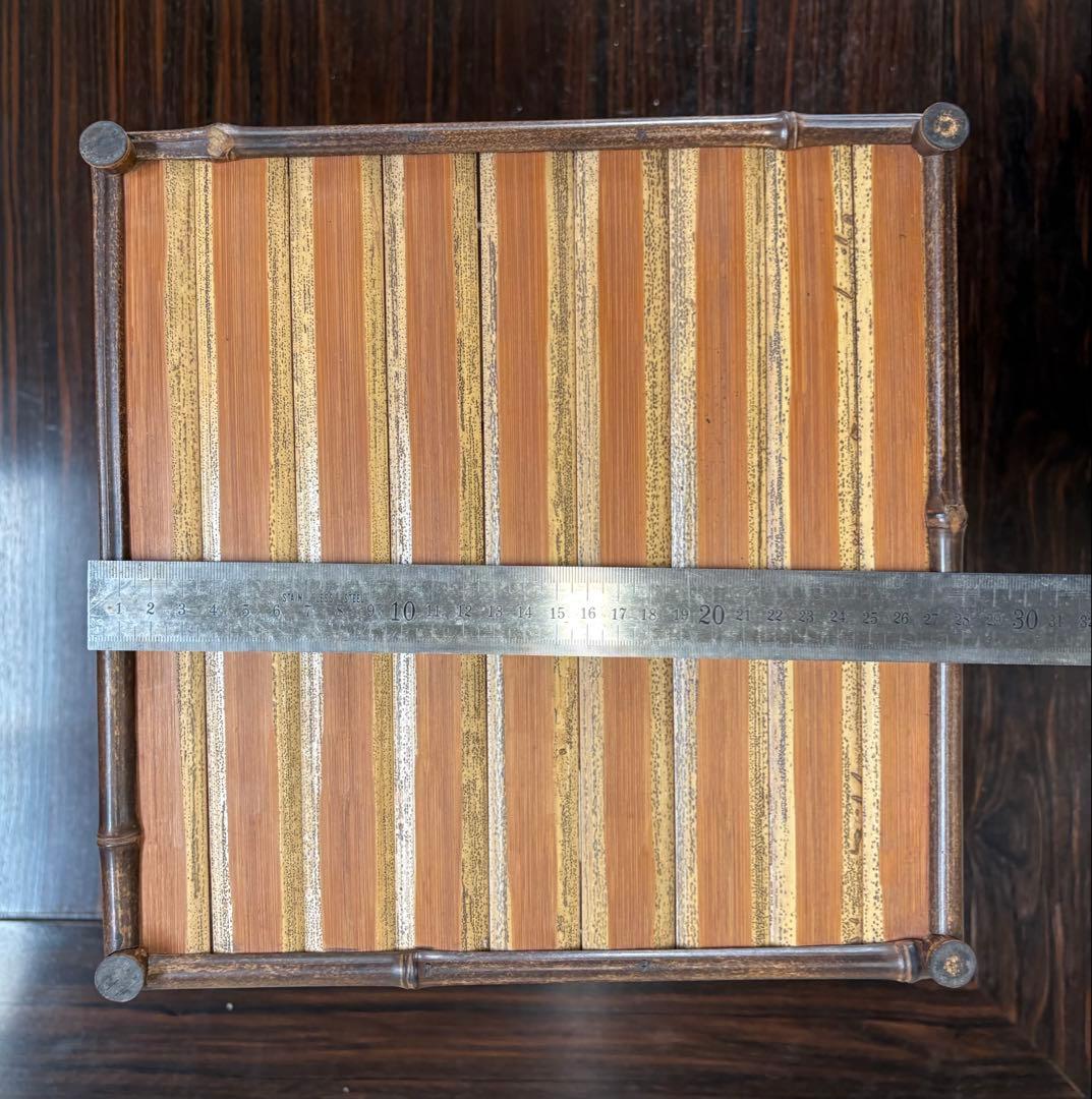 美品 工芸品 煎茶用綾瀬棚 竹細工 高さ44cm