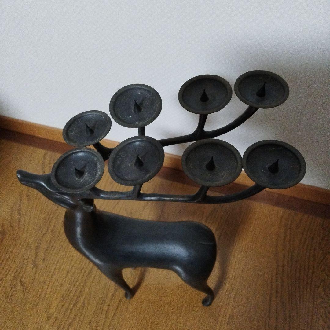 ヤカン様専用】アンティーク 鹿の形状の金属製キャンドルスタンド