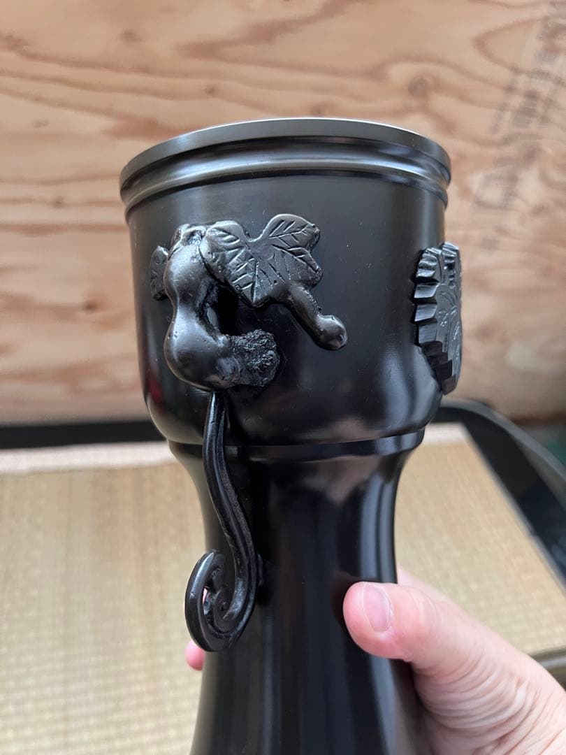 伝統工芸 薄端 花器 水盤 金属製 銅製 花瓶 華道 金属工芸品