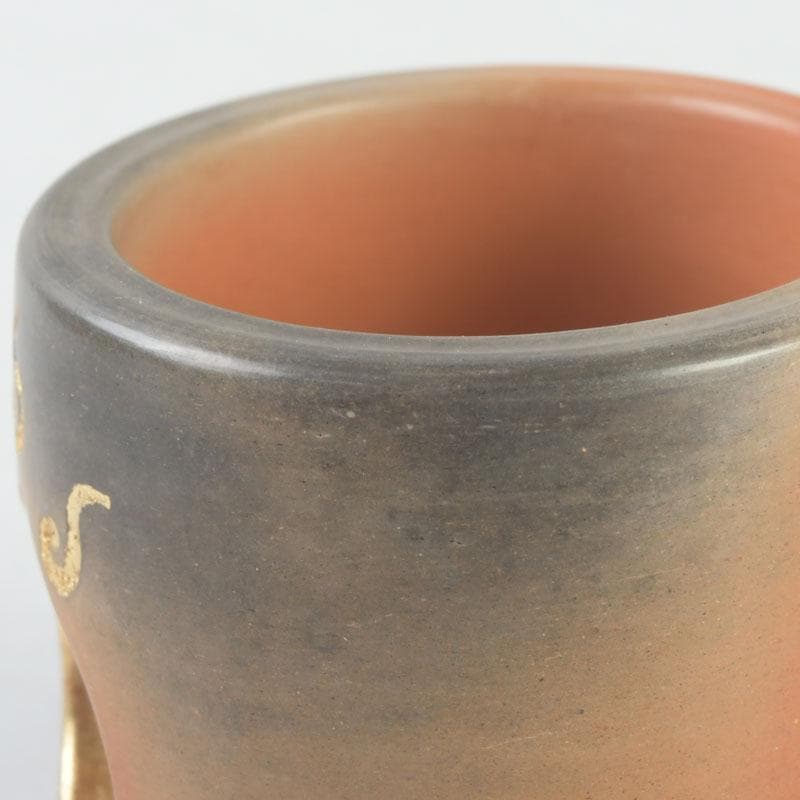 茶道具　雲華焼　風炉師　山崎宗元作　宝珠透かし蓋置　共布共箱　V　9667