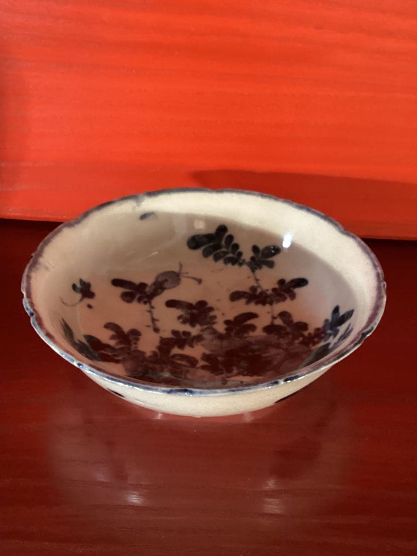 初期古平戸中鉢染付図　時代物コレクション　幅約15.8cm×高さ約4.5cm