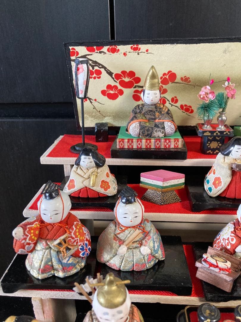 雛人形　アンティーク　木目込み雛十五人揃え