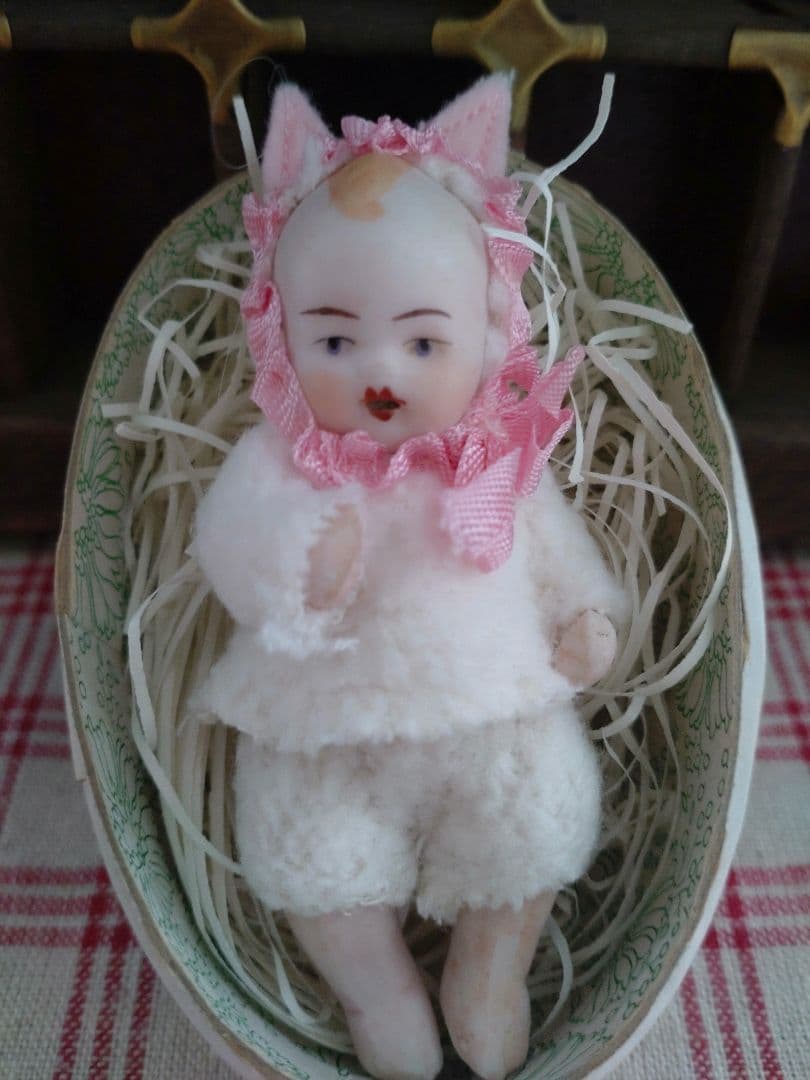 ドイツ ベビー ビスクドール ミニョネット ひつじ たまご型BOX