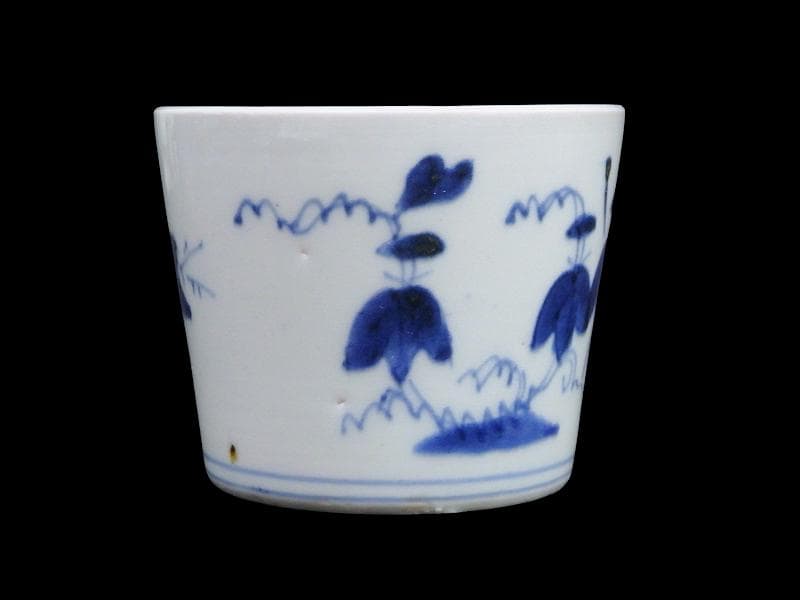 古伊万里　染付　朝顔の図　蕎麦猪口　C615AS-CXh