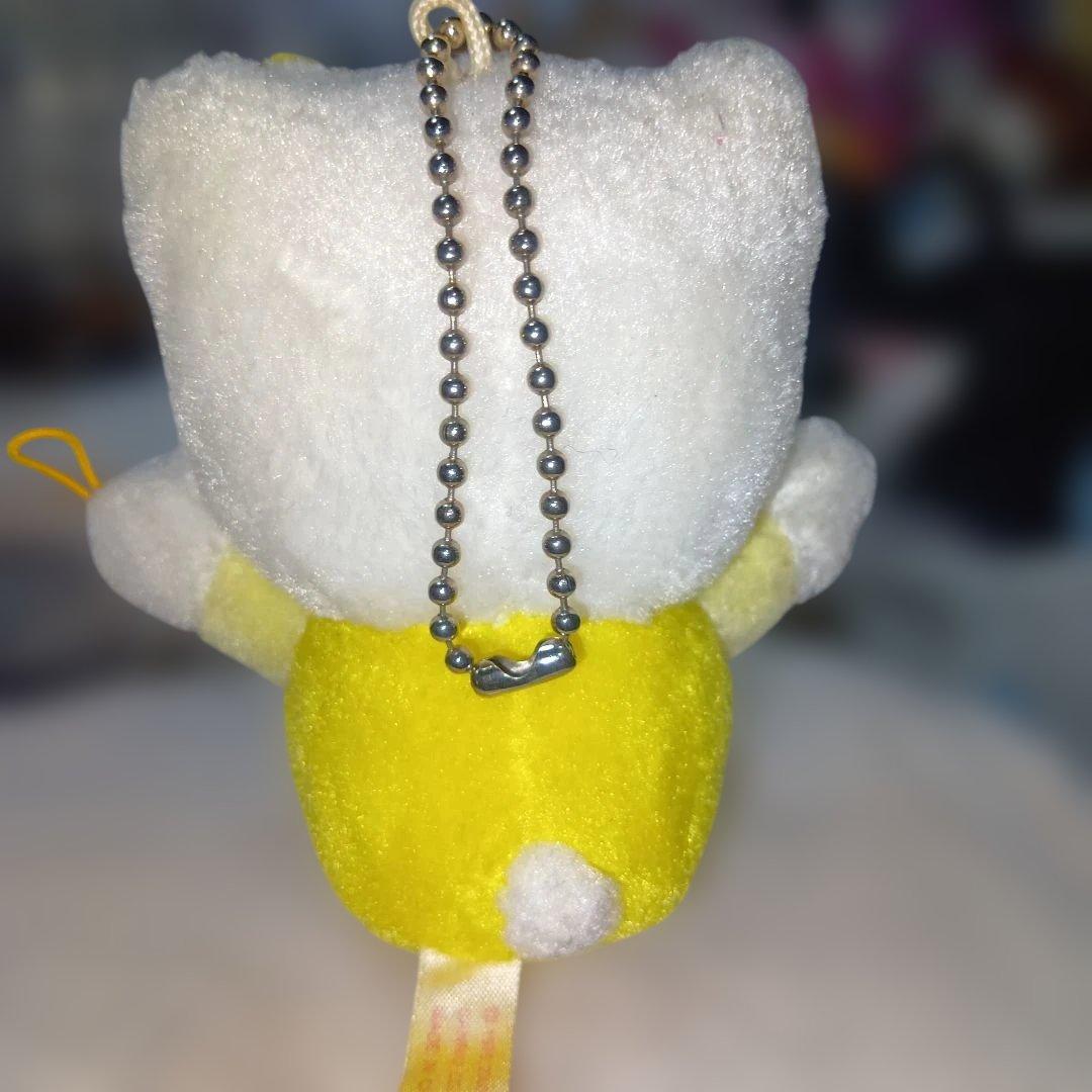 ハローキティ2002年 ぬいぐるみマスコット手つなぎイエローチェーン付激レア