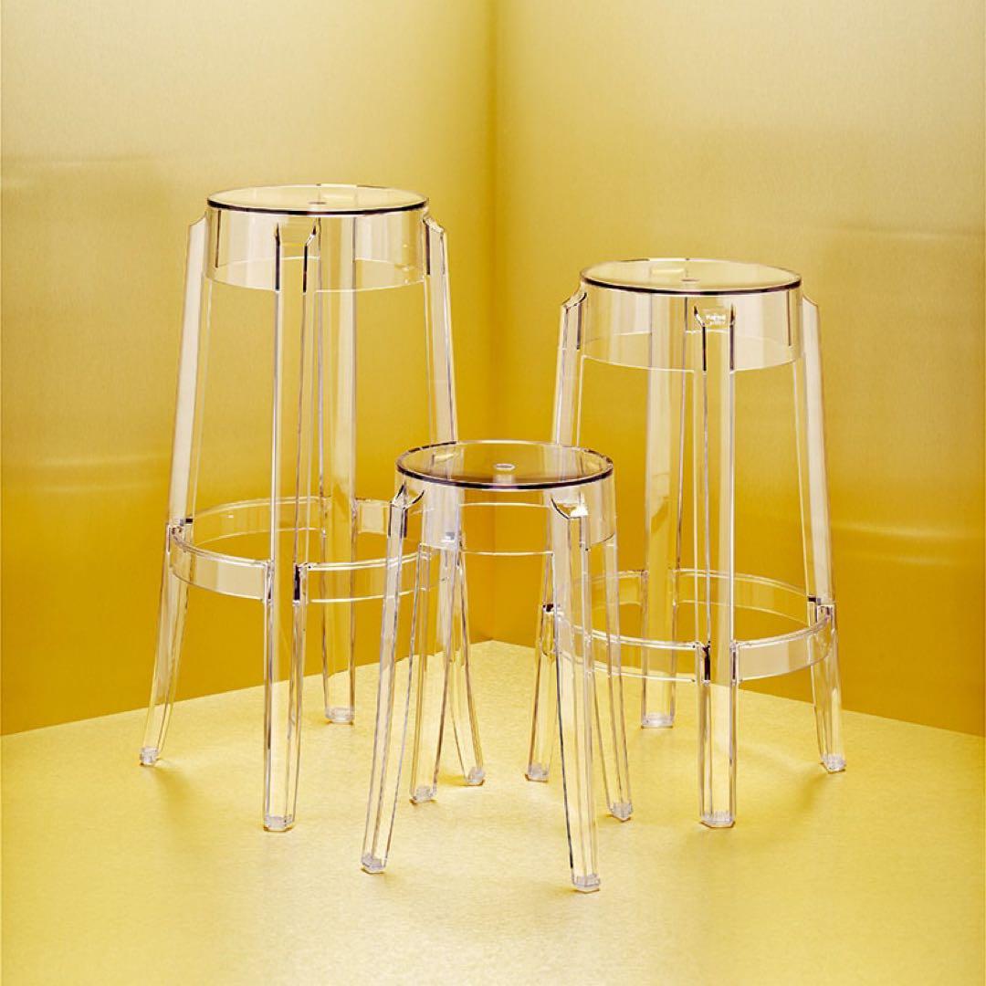 Kartell チャールズゴーストロー 透明 スツール【希少3脚セット】