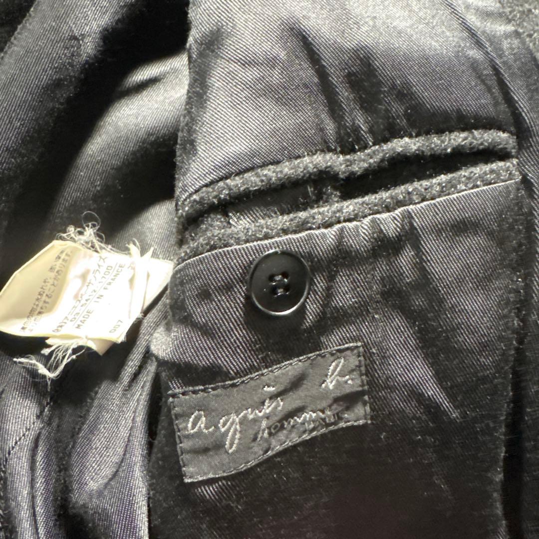 90s agnès b. 八の字　ウールジャケット　ミドル丈　田中オム系