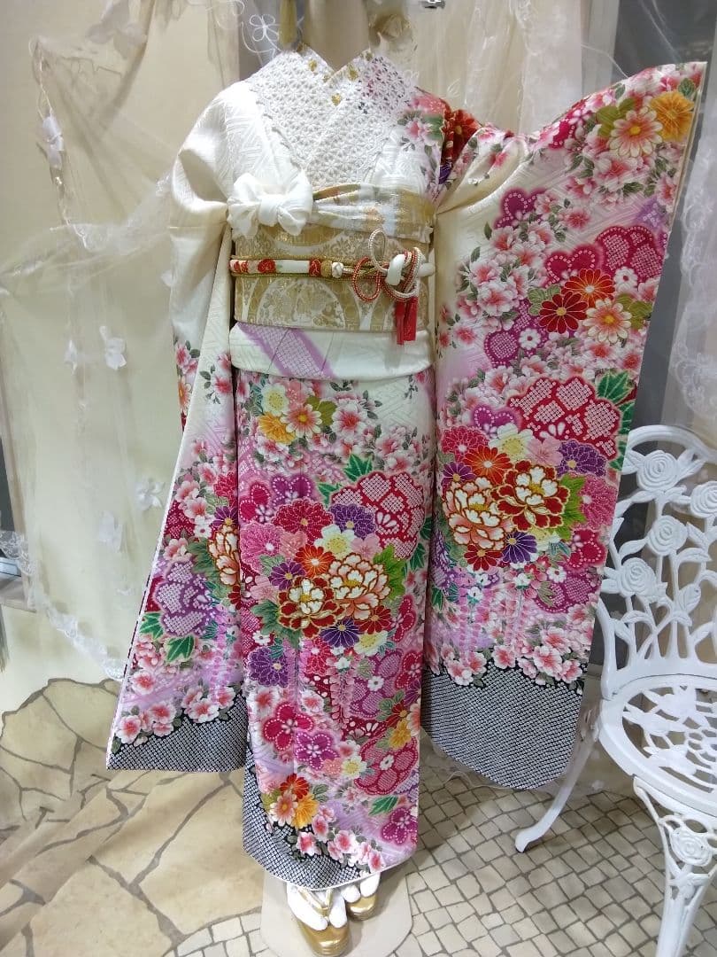 KP1787 振袖 身丈163cm 正絹 着物 成人式 楽天市場】【成人式 振袖