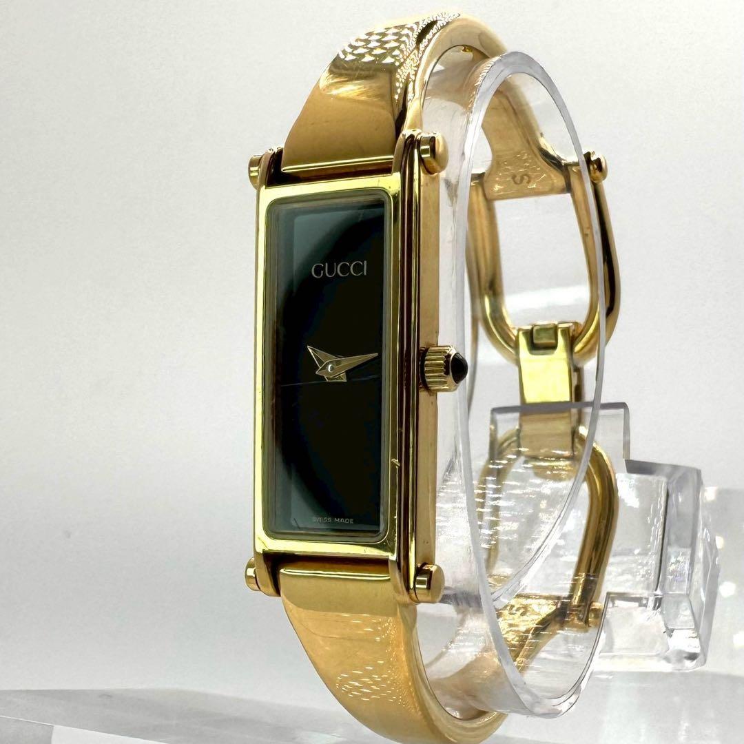 新品電池✨稼働 GUCCI 1500L バングルウォッチ ホースビット ゴールド