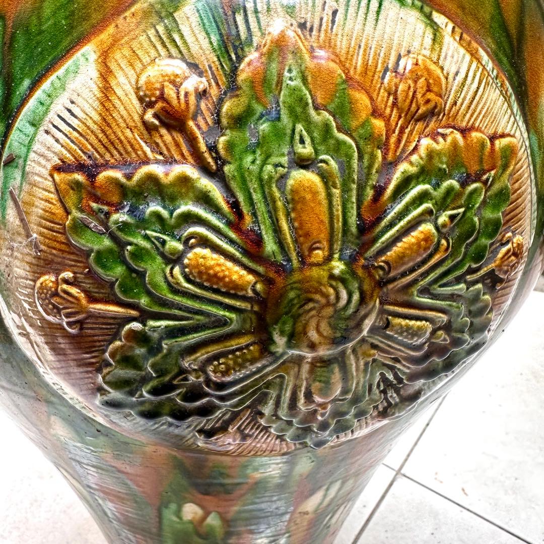 唐三彩 壺 双耳 唐物 装飾 中国美術 中国古玩 骨董の通販はau PAY