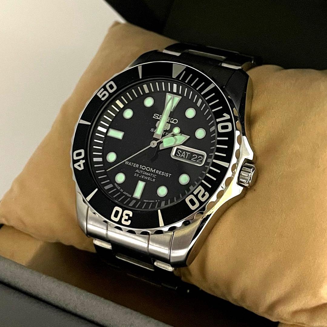 【美品】SEIKO5 自動巻き ダイバーズ 7S36-03C0 日本製