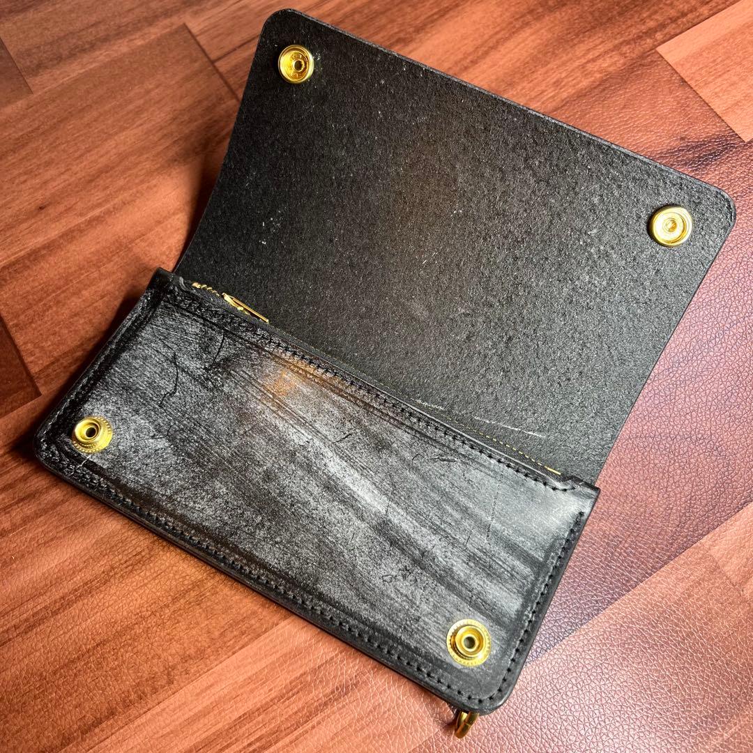 【トラッカーウォレット ロング 2層】 ブライドル ゴールド universal