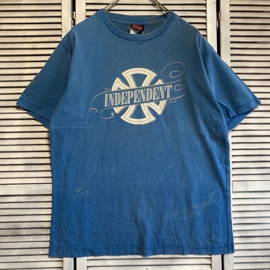 INDEPENDENT Tシャツ クロス 水色 希少カラー 希少サイズ2XL
